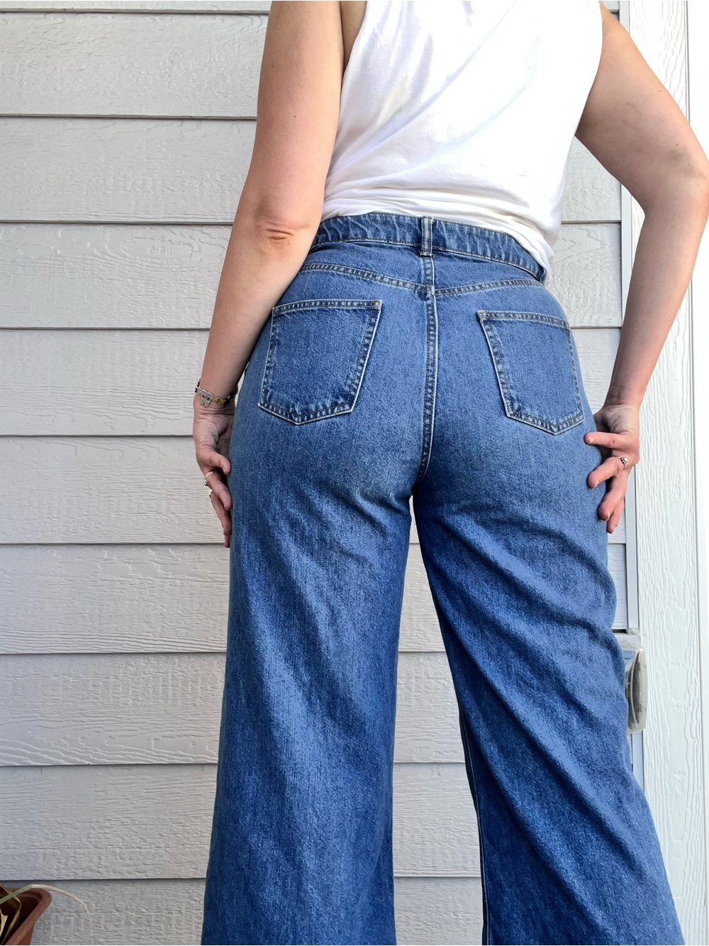 High-Waist Wide Leg Women’s Jeans - Blue